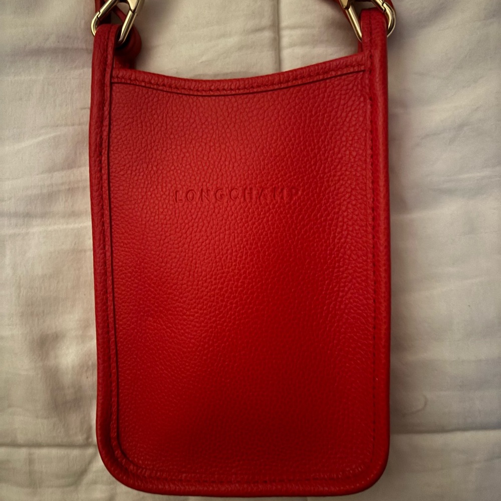 Longchamp Red Crossbody Phone Bag